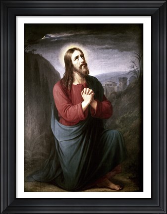Framed Christ Praying in Gethsemane Christian Schleisner (1810-1882) Print