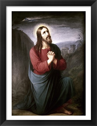 Framed Christ Praying in Gethsemane Christian Schleisner (1810-1882) Print