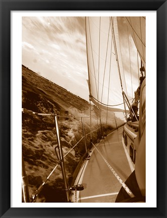 Framed Not Unlike the Waves - sepia Print