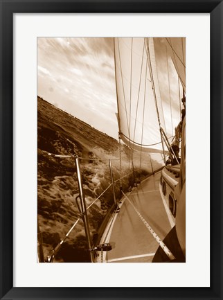 Framed Not Unlike the Waves - sepia Print