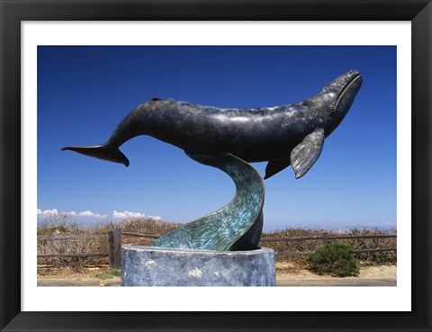 Framed Gray Whale Statue Cabrillo National Monument California USA Print