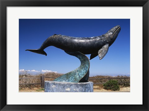 Framed Gray Whale Statue Cabrillo National Monument California USA Print