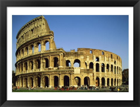 Framed Low angle view of a coliseum, Colosseum, Rome, Italy Landscape Print