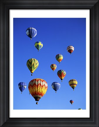 Framed Hot air balloons rising, Albuquerque International Balloon Fiesta Print
