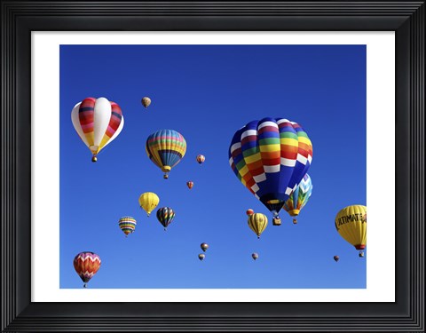 Framed Hot Air Balloons Floating Away Print
