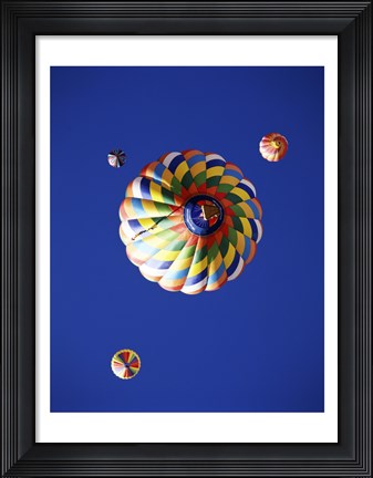 Framed View of Hot Air Balloons from Underneath Print
