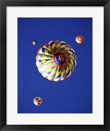 Framed View of Hot Air Balloons from Underneath Print