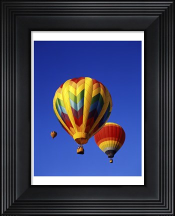 Framed Three Rainbow Hot Air Balloons Print