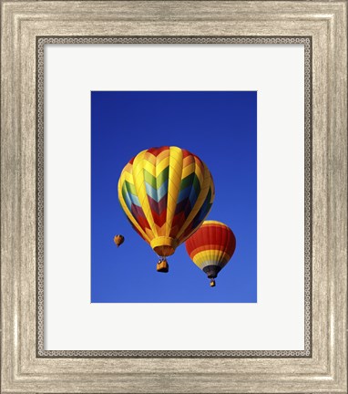 Framed Three Rainbow Hot Air Balloons Print
