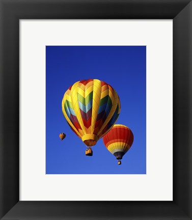 Framed Three Rainbow Hot Air Balloons Print