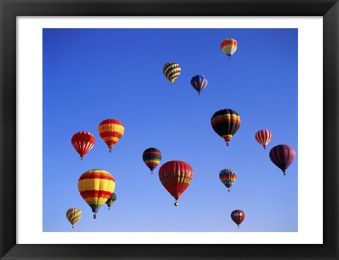 Framed Large Group of Hot Air Balloons Flying Print