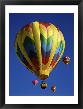 Framed Yellow Rainbow Hot Air Balloon Print