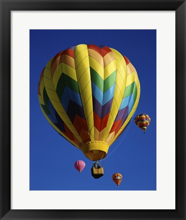 Framed Yellow Rainbow Hot Air Balloon Print