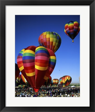 Framed Hot air balloons at the Albuquerque International Balloon Fiesta, Albuquerque, New Mexico, USA Vertical Print