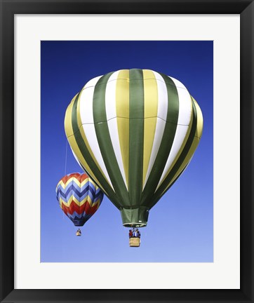 Framed Green Hot Air Balloon Print