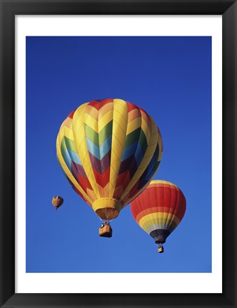 Framed Rainbow Colored Hot Air Balloons Print