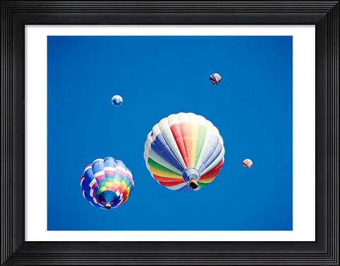 Framed Rainbow Hot Air Balloons as Seen from Below Print