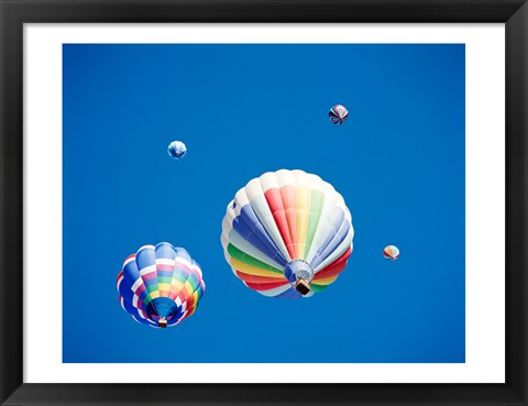 Framed Rainbow Hot Air Balloons as Seen from Below Print