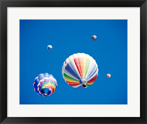 Framed Rainbow Hot Air Balloons as Seen from Below Print