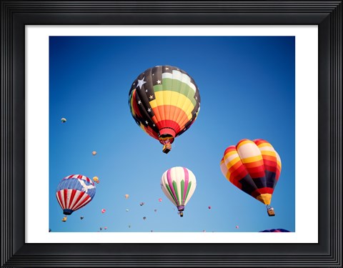 Framed Hot Air Balloons Floating Away Print