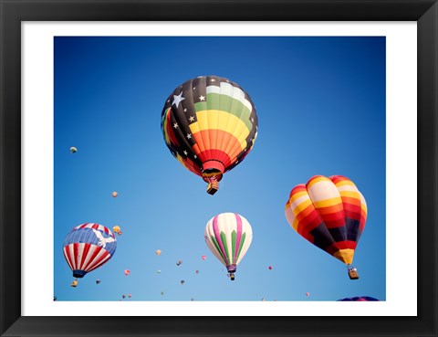 Framed Hot Air Balloons Floating Away Print