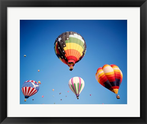 Framed Hot Air Balloons Floating Away Print