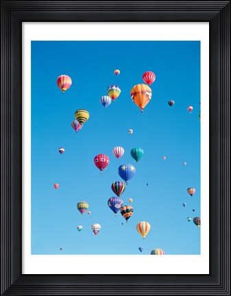 Framed Tons of Hot Air Balloons Flying Print