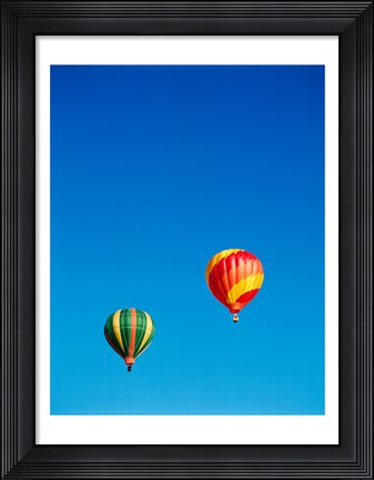 Framed Green and Red Hot Air Balloons Taking Off Print