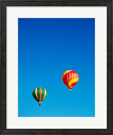 Framed Green and Red Hot Air Balloons Taking Off Print