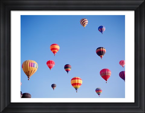 Framed Hot Air Balloons in a Faded Sky Print