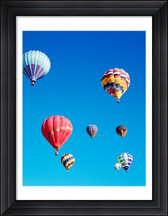 Framed Low Angle View of Hot Air Balloons Print