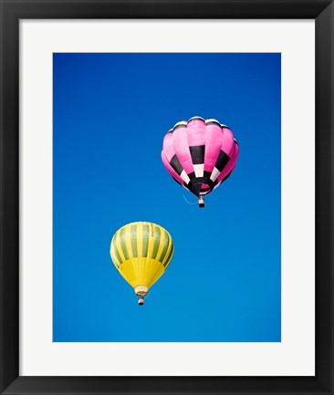 Framed Pink and a Yellow Hot Air Balloon Print