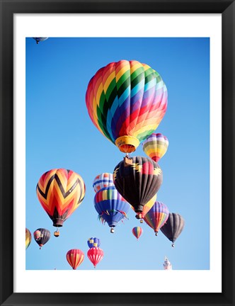 Framed Cluster of Hot Air Balloons Print