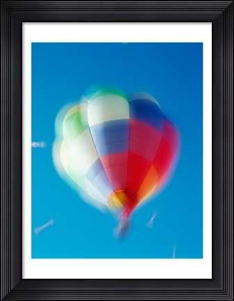 Framed Blur view of a hot air balloon in the sky, Albuquerque, New Mexico, USA Print