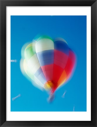 Framed Blur view of a hot air balloon in the sky, Albuquerque, New Mexico, USA Print