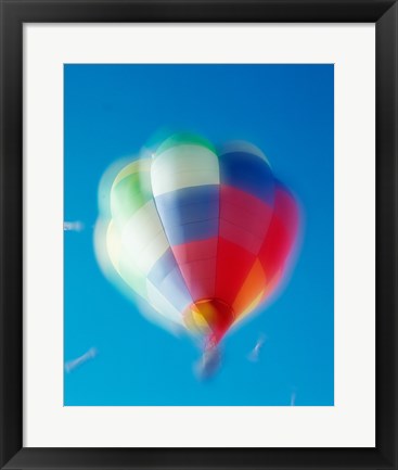 Framed Blur view of a hot air balloon in the sky, Albuquerque, New Mexico, USA Print