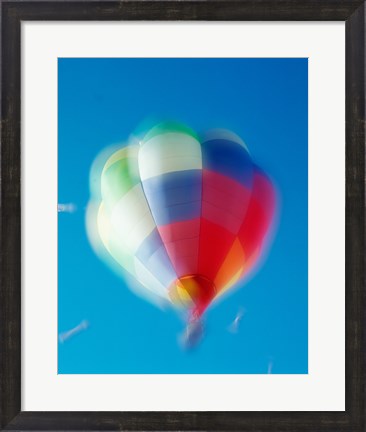 Framed Blur view of a hot air balloon in the sky, Albuquerque, New Mexico, USA Print