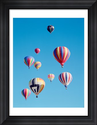 Framed Group of Colorful Hot Air Balloons Print