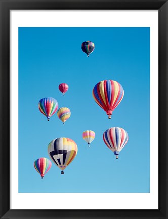 Framed Group of Colorful Hot Air Balloons Print
