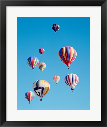 Framed Group of Colorful Hot Air Balloons Print