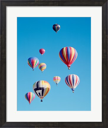 Framed Group of Colorful Hot Air Balloons Print