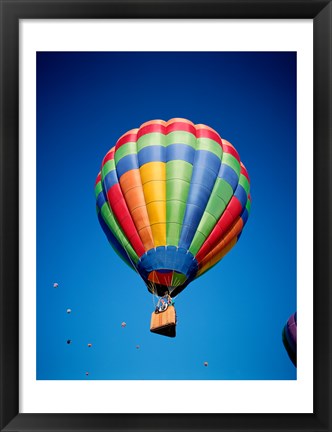 Framed Hot Air Balloon Close Up with a Basket Print