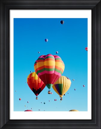 Framed 3 Hot Air Balloons Together with Other Hot Air Balloons in the Background Print