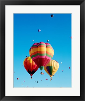 Framed 3 Hot Air Balloons Together with Other Hot Air Balloons in the Background Print