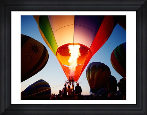 Framed Low angle view of a hot air balloon taking off, Albuquerque, New Mexico, USA Print