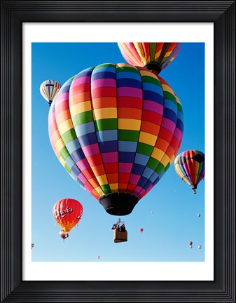Framed Gorgeous Rainbow Hot Air Balloon Print