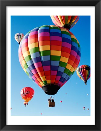 Framed Gorgeous Rainbow Hot Air Balloon Print