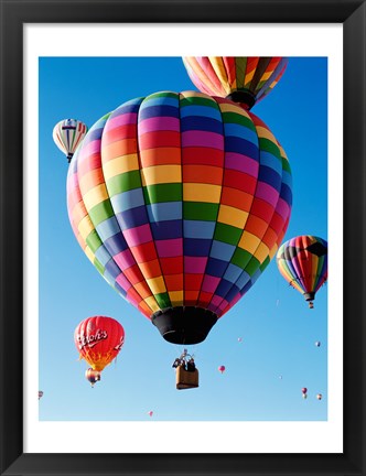 Framed Gorgeous Rainbow Hot Air Balloon Print