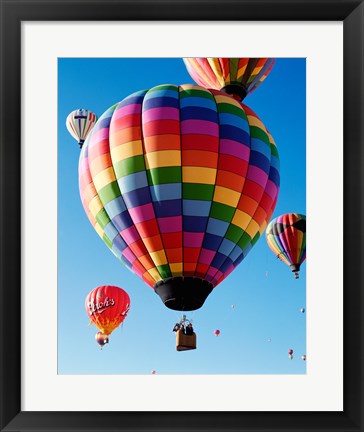 Framed Gorgeous Rainbow Hot Air Balloon Print