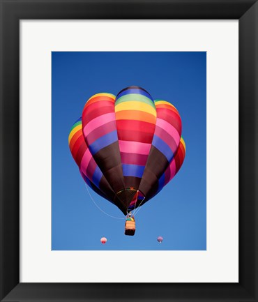 Framed Rainbow Hot Air Balloon Flying Away Print